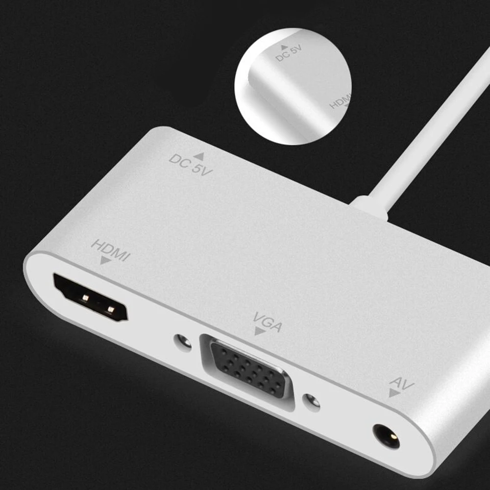 3 в 1 USB аудио адаптер HDMI VGA + видео конвертер цифровой av для iphone Xmax 8 7 plus 6S iPad