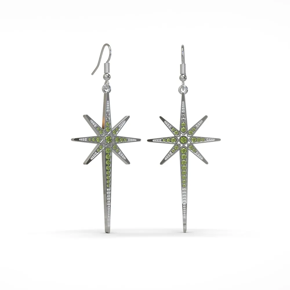 

New design Creative Jewelry High Quality Crystal polaris earrings silver wedding earrings for women