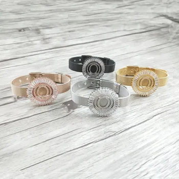 

4 Pieces Copper mirco pave cz zircon letter O Pendants,Chic circle charms big initials Strap bracelet jewelry For women BG196