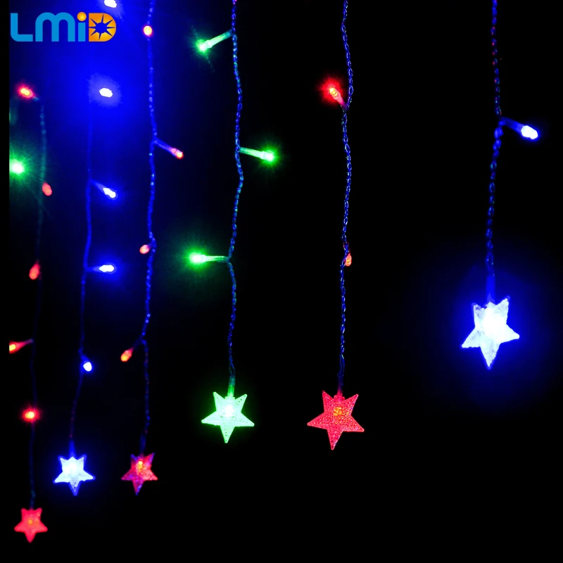 LMID LED Crutain String Luces de Navidad al aire libre noche Hada luz vacaciones fiesta decoración luminarias Garland Luces LED Navidad