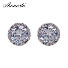 AINOUSHI, 1 пара, опт, серьги-гвоздики, 925 пробы, серебро, для женщин, обручение, юбилей, SONA, серьги