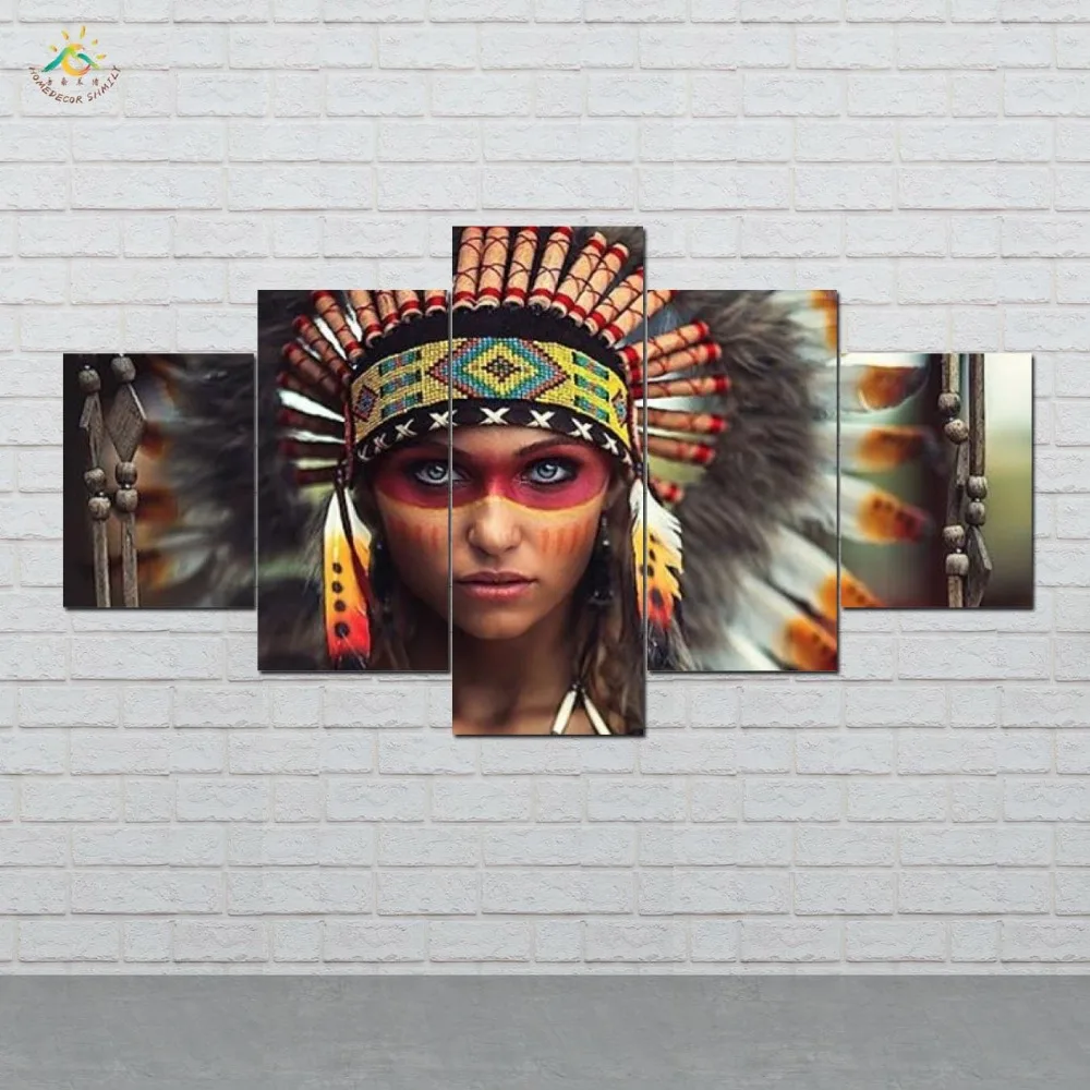 Indian Women Wall Art HD Prints Canvas Art Painting Modular Picture And