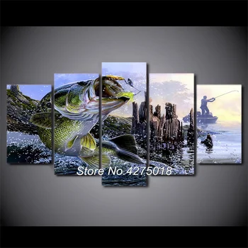

DIY Diamond Painting Cross Stitch Kit Full Diamond Embroidery 5D Square Diamond Mosaic Home Decor Animal fish 5pcs ML108