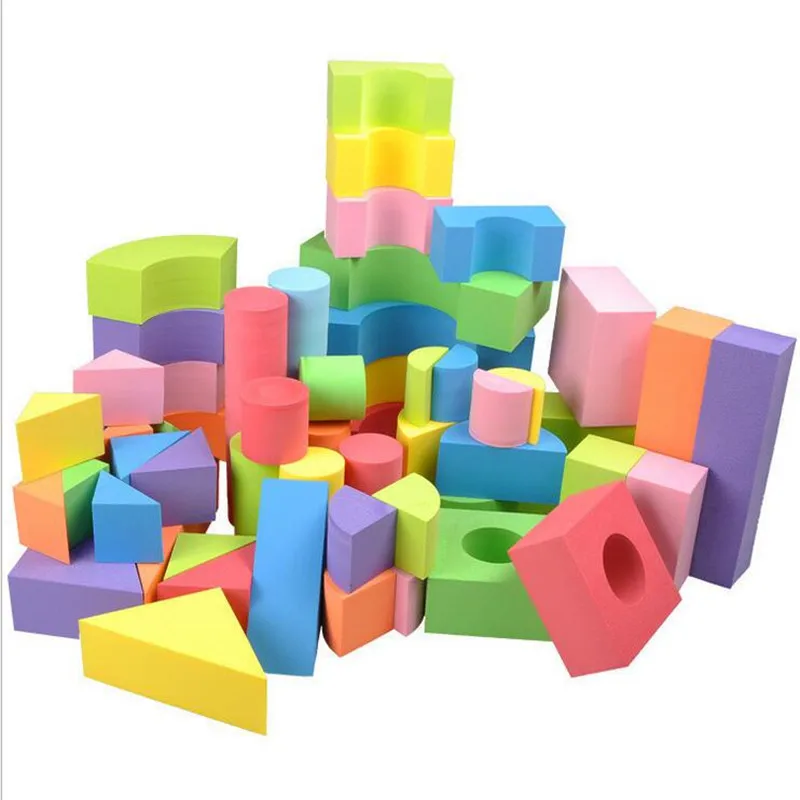 Soft Foam Building Blocks Construction Imaginationtoys Educational Playing For Kids Children Toddlers Non-Toxic Set Of 50Pcs (8)