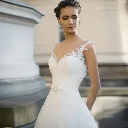 Халат де mariée трапециевидной формы кружево свадебное платье Casamento 2019 Vestido Novia плюс размеры аппликации Романтические свадебные платья Лидер