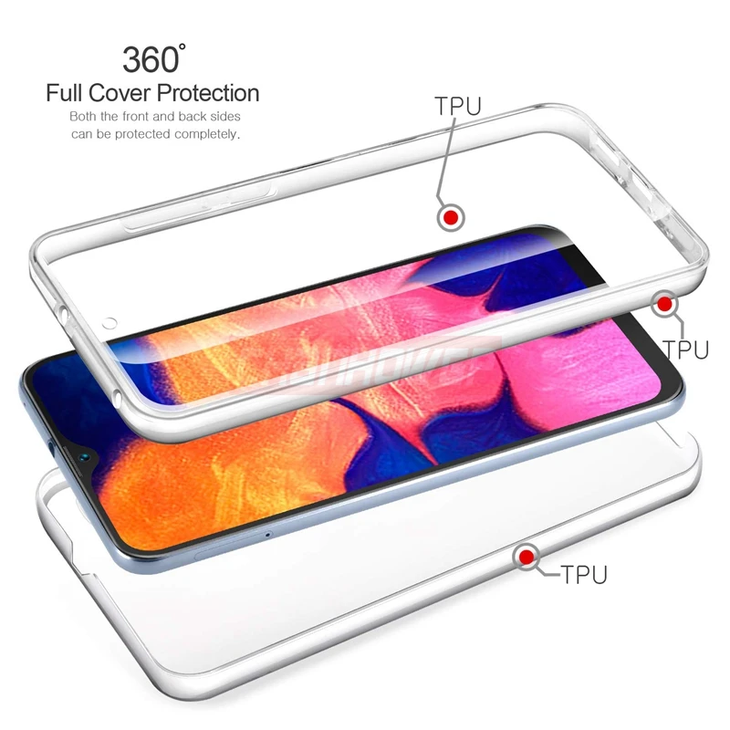 Двойной силиконовый чехол для Samsung Galaxy A10 A20 A30 A40 A50 A60 A70 M10 M20 M30 S8 S9 S10 Plus A7 A9 J4 J6 J2 J8