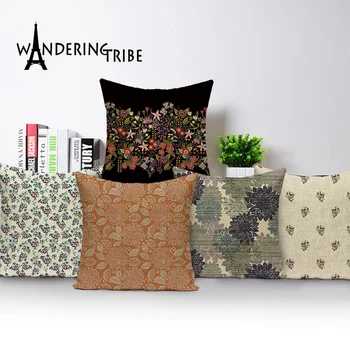 

Farmhouse Home Decor Linen Cushion Cover Yellow Chic Shabby Throw Pillow Flower Living Room Cushions Custom Quality Pillowcase