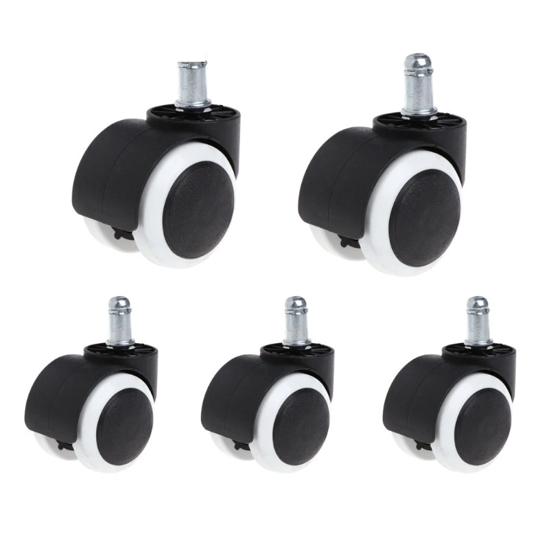 

OOTDTY 5 Pcs 2" Office Home Chair Swivel Casters Mute Wheel Universal Replacement