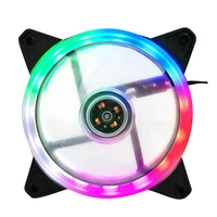 case עבור 12 דגמים ססגוניות 2ring קירור RGB Case מעגל CPU הוביל מאוורר 120 מ"מ 12 ס"מ RGB LED טבעת עבור מצנן מים מחשב Cooler רדיאטור (5)