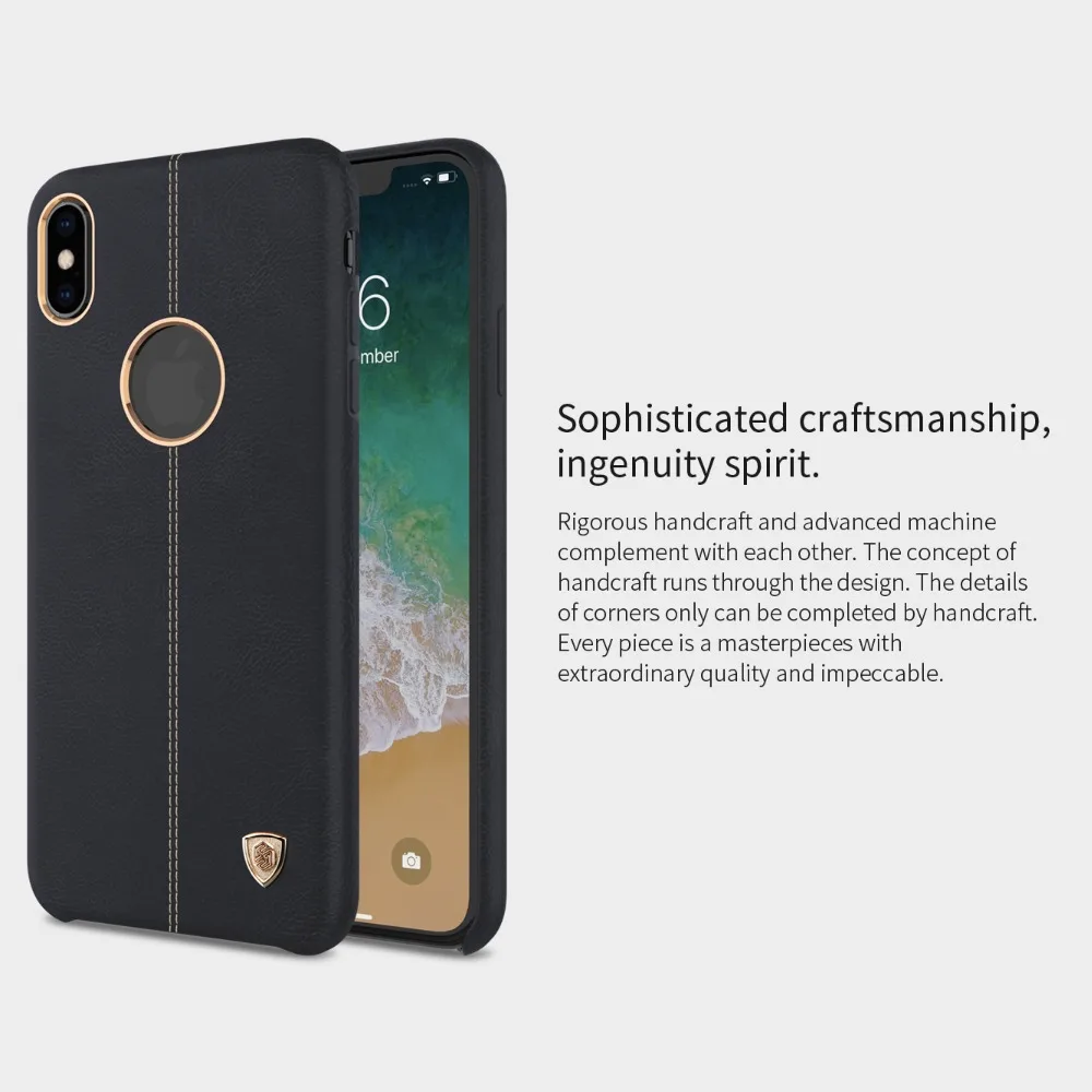 Cho iPhone XS Max Trường Hợp Nillkin Englon Điện Thoại Da Trường Hợp đối với iPhoneXS Luxury Cover Quay Lại cho iPhone XS Max XR X Nilkin Trường Hợp Điện Thoại otterbox cases