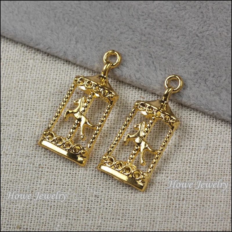 10pcs pendant Carousel gold color alloy Pendant european Style jewelry
