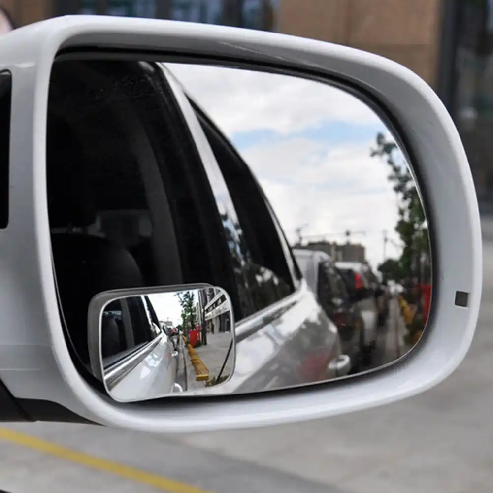 2pcs Frameless Blind Spot Car Rear View Mirror 360 Degree Rotation