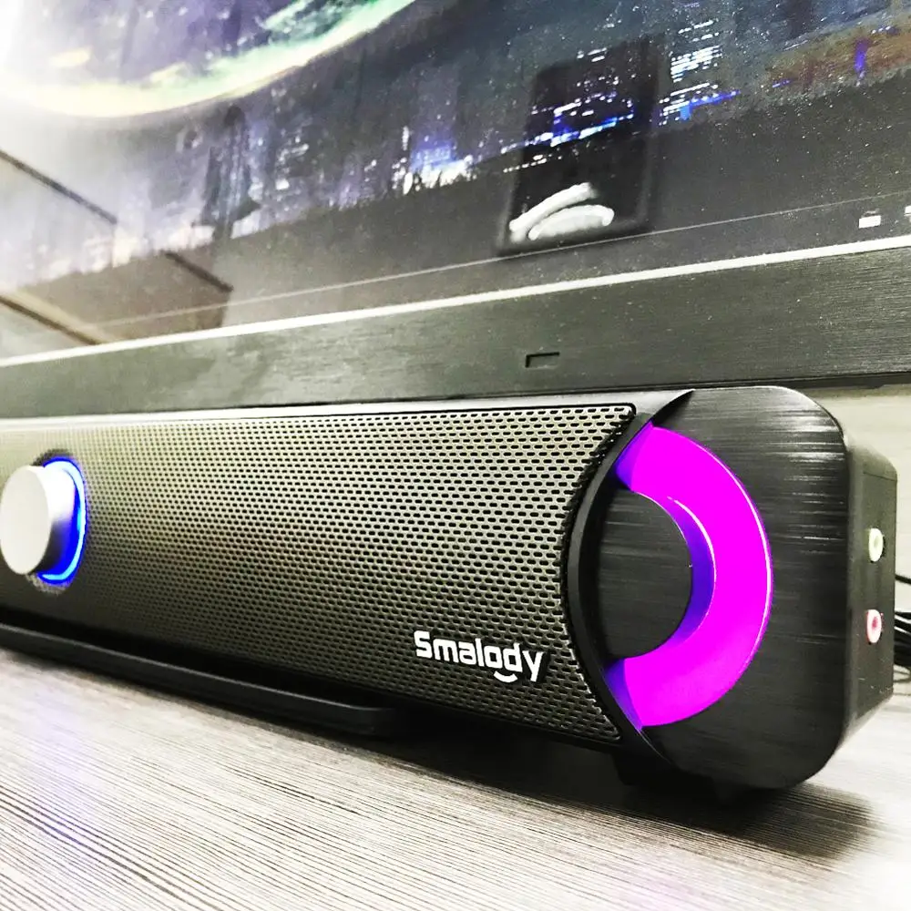 

Wired Fashion PC Speakers Music USB Stereo Portable Computer Speaker with Colorful Led Light HiFi Multimedia Speaker For Laptop