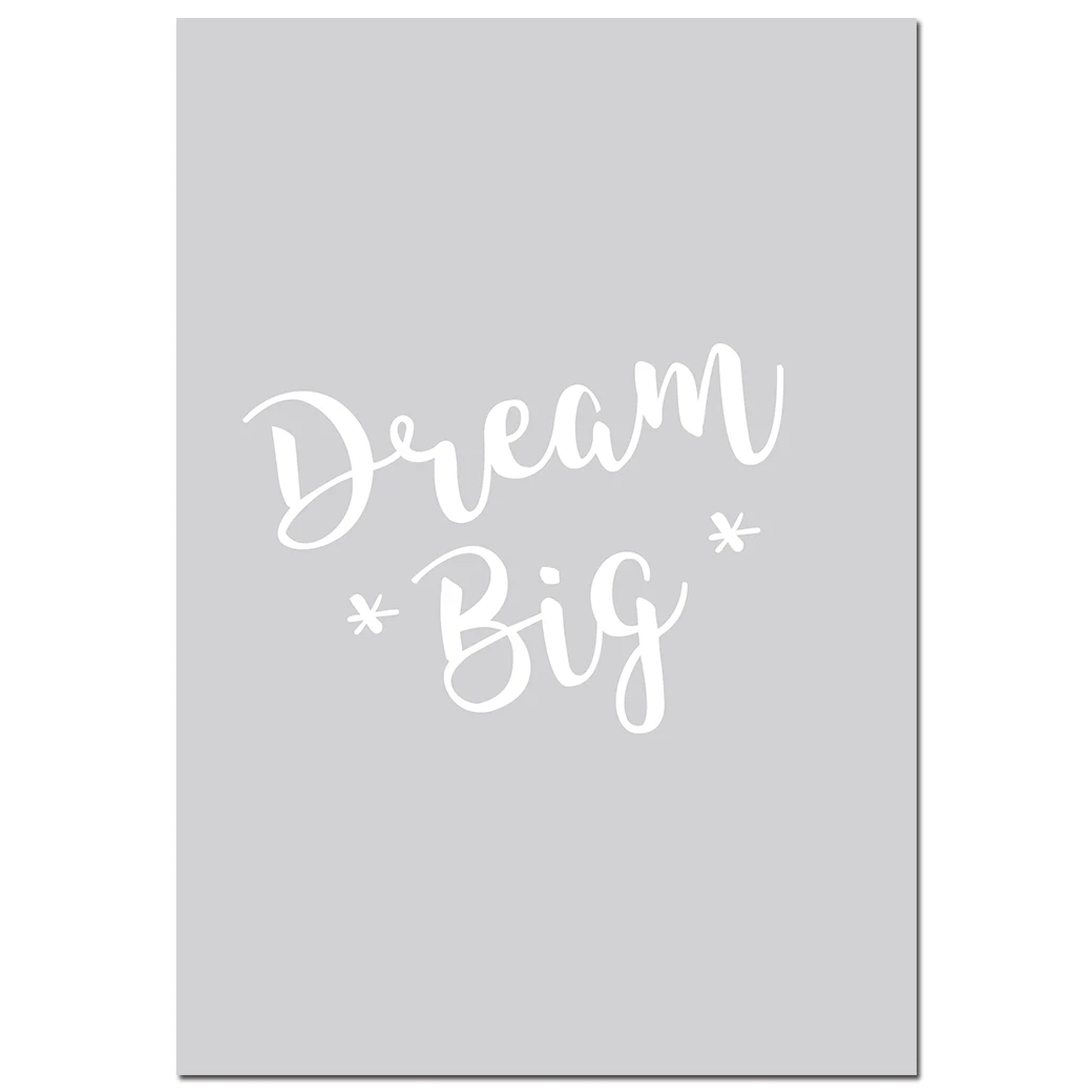 Dream Big Слон холст Книги по искусству детская афиша мультфильм детская Цитата печати живопись Nordic настенные панно дети Спальня украшения - Цвет: Picture 5