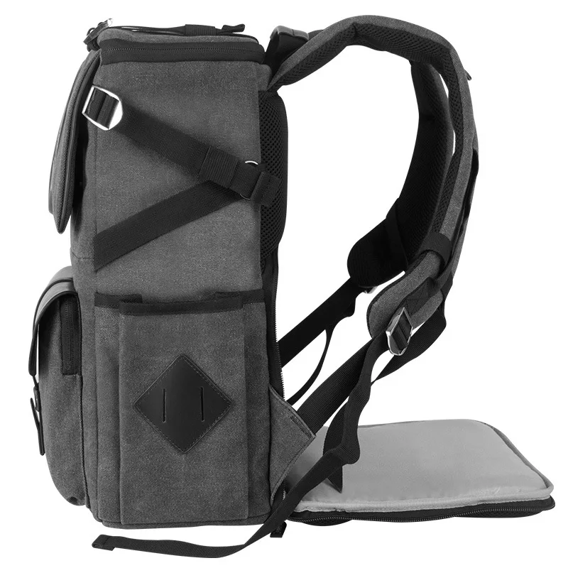 Eirmai Grey Canvas Large Capacity Camera Video