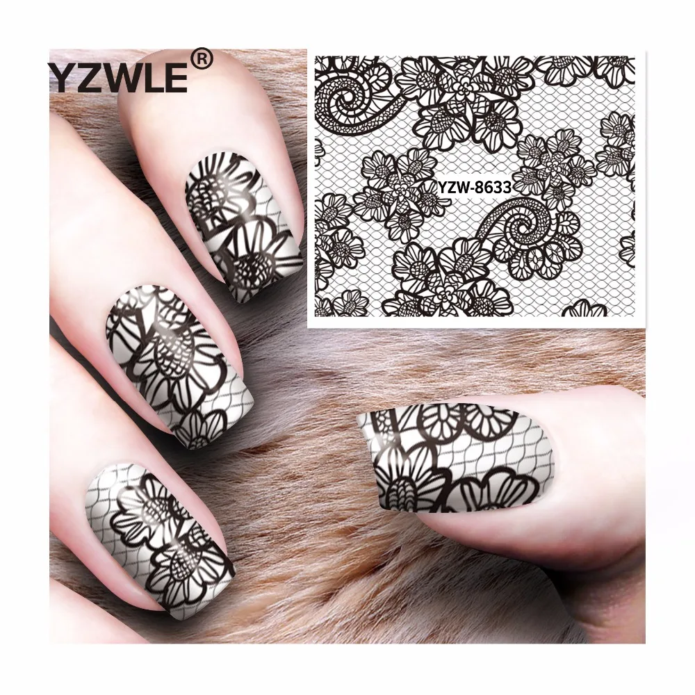 

YZWLE 1 Sheet DIY Decals Nails Art Water Transfer Printing Stickers Accessories For Manicure Salon YZW-8633