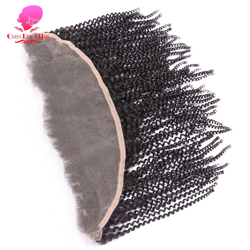 QUEEN BEAUTY волосы бразильские Remy Волосы Кружева Фронтальная закрытие афро кудрявые