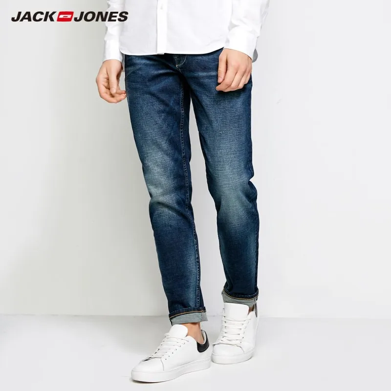 JackJones мужские летние джинсы из лайкры с потертостями свободные деловые