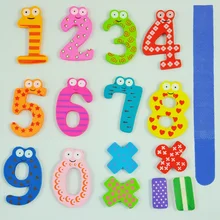 Забавные Красочные Магнитные числа деревянные магниты на холодильник детские развивающие игрушки подарок