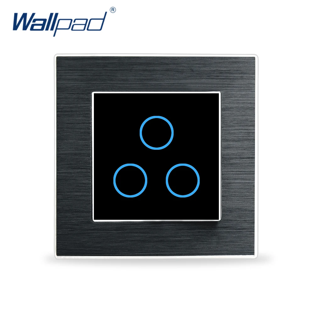 3 Gang 1 Way Light Touch Switch Wallpad Luxury Wall Switch Aluminium