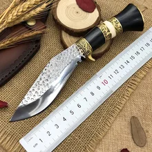Латунь Резные непальский стиль охотничий нож с фиксированным лезвием деревянной ручкой ножи для выживания в пустыне РУЧНОЙ РАБОТЫ БОУИ маленький Kukri кемпинг