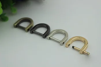 

10pcs/lot 4 color Luggage hardware accessories inner diameter of 1.5CM removable screws D ring buckle / D word buckle