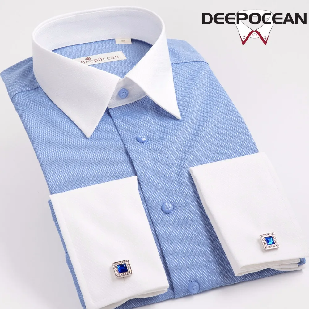 

Spring male French White Shirt Mens Long Sleeve Shirt Cufflinks business suit slim trend of Korean handsome gentleman