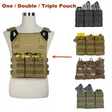Нейлоновая сумка Тактическая MOLLE Тройная с открытым верхом подсумок Военная AK M4 molle сумка для пейнтбола оборудование тактическая Шестерня коробка патронов