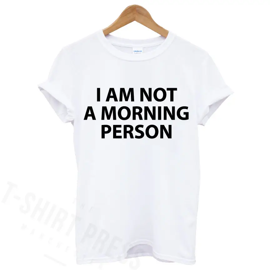 Я не утренний человек напечатаны Для мужчин S футболка SLOGAN PRINT Топ крутой для