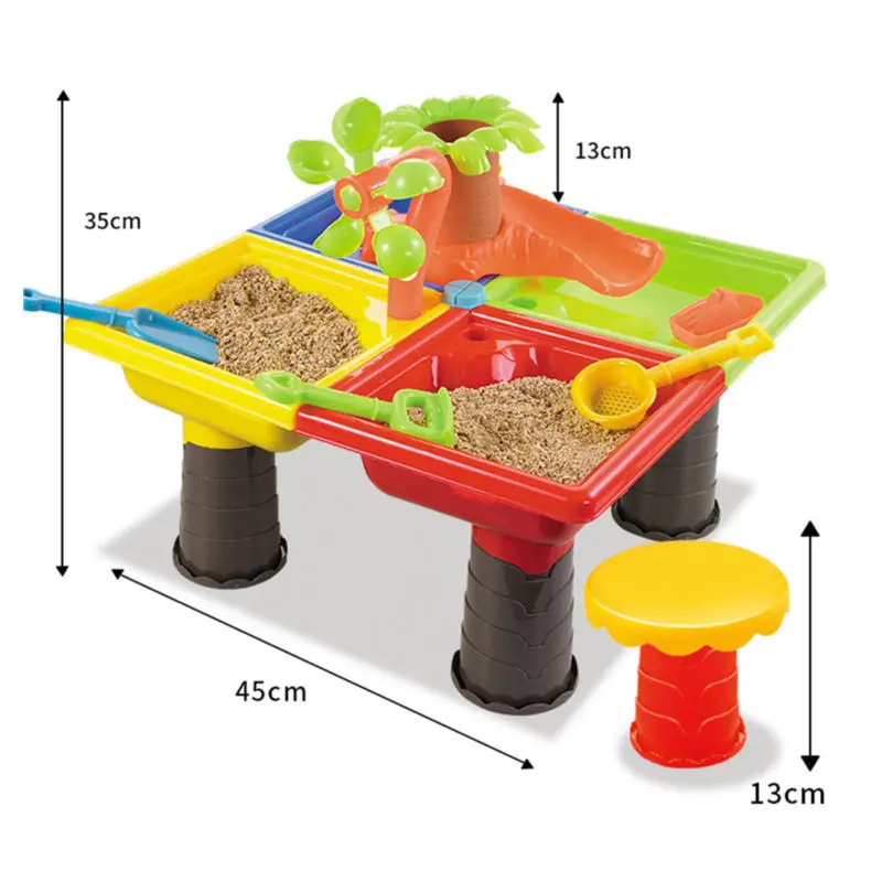 

22pcs/Set Kids Sand Water Table Box Children Outdoor Beach Sandpit Toy Play HOT