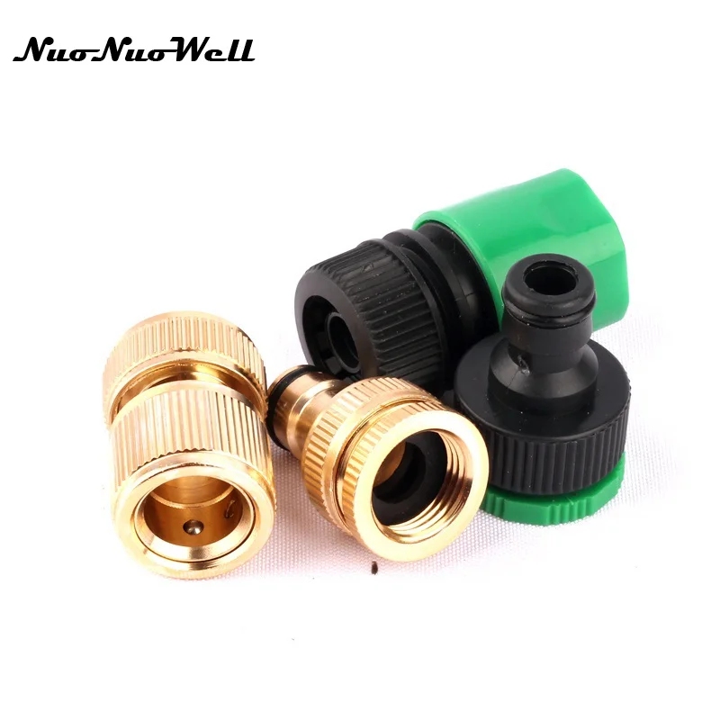 

1set NuoNuoWell 1/2" 3/4" to 16mm Hose Quick Connector Tap Adapter Garden Irrigation Watering Fittings Water Gun Pipe Joint