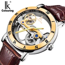 New Design Watches steel Brand Ik Colouring Hollow Automatic Mechanical Watch Men Skeleton Swimming Watches 50M Waterproof