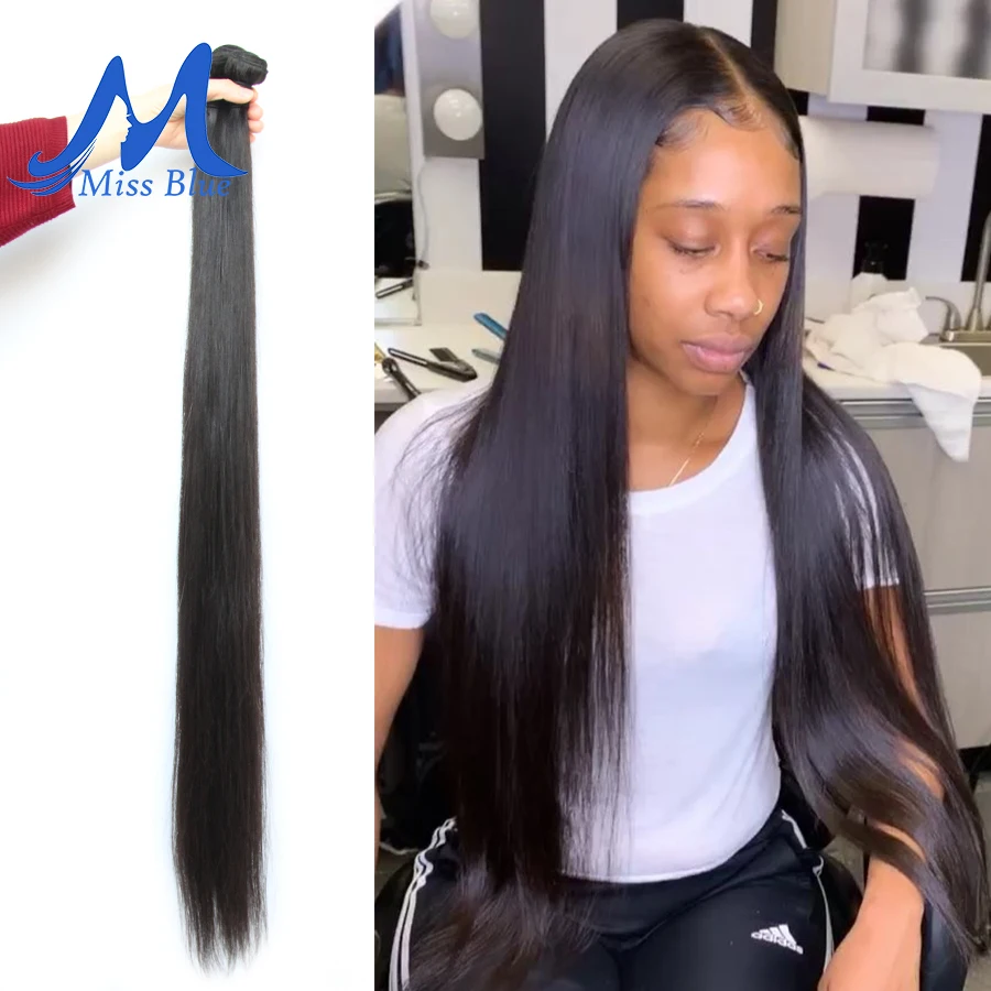 Natural Color Brazilian Hair Weave Bundles 28 30 32 34 36 38 40 Inch 100% Straight Remy Human Hair Bundles Virgin Hair Extension
