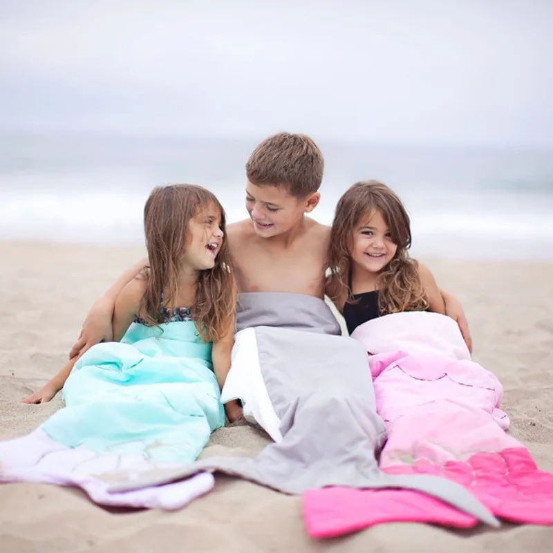 

Baby Shark Tail Blanket Fleece Blankets Baby Sleeping Bag Swaddle Sofa Wrap Throw Bed Mermaid Tail Blanket for Kids Children