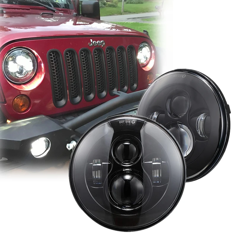 Для Lada 4x4 urban Нива suzuki samurai Land Rover Defender 7 &quotхром светодиодный H4 фар дюймов налобный
