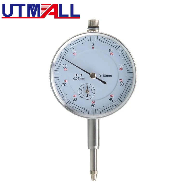 Chrome Plated Round Dial Indicator Measure Range 0-10mm Dialgage 0.01mm Accurancy mitutoyo dial indicator no 513 404 analog lever dial gauge accuracy 0 01 range 0 0 8mm diameter 32mm measuring tool