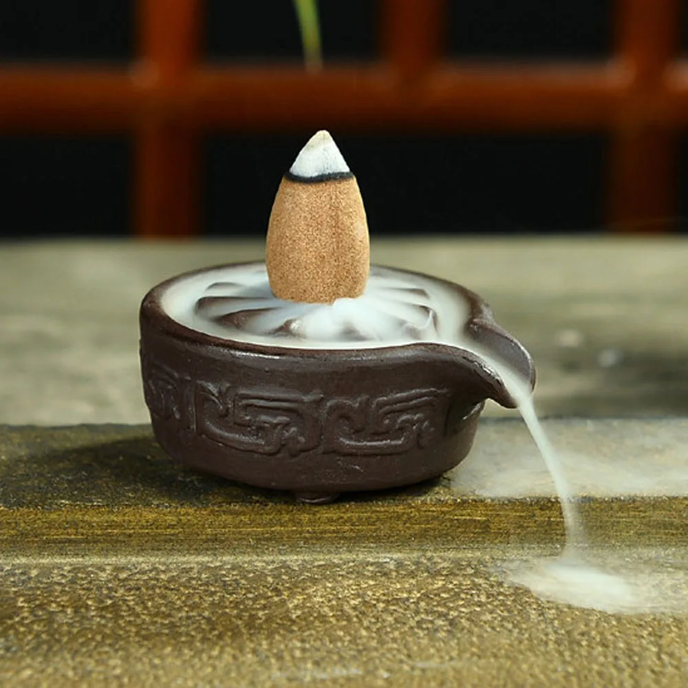 Ceramic Censer Pistha Ceramic Glaze Incense Smoke Cone Burner Backflow