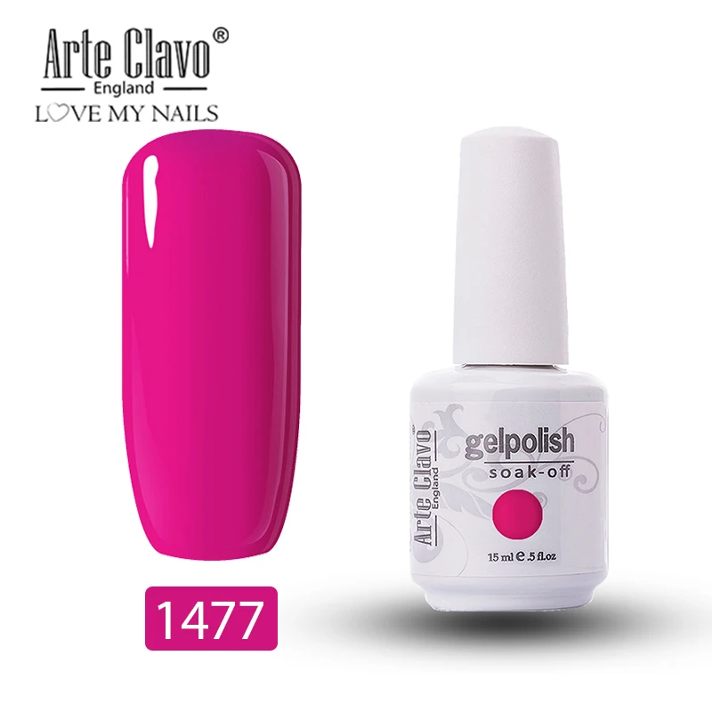 Arte Clavo дизайн ногтей 15 мл гель лак для ногтей замачиваемый УФ светодиодный 1 шт. Гель-лак для ногтей маникюр Гель-лак праймер Полупостоянный - Цвет: 1477