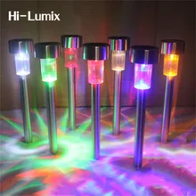 Hi-Lumix Солнечный светодиодный светильник, водонепроницаемый светодиодный садовый ландшафтный светильник, алюминиевый садовый светильник для патио, двора, дорожки RGB/W/R/G/B