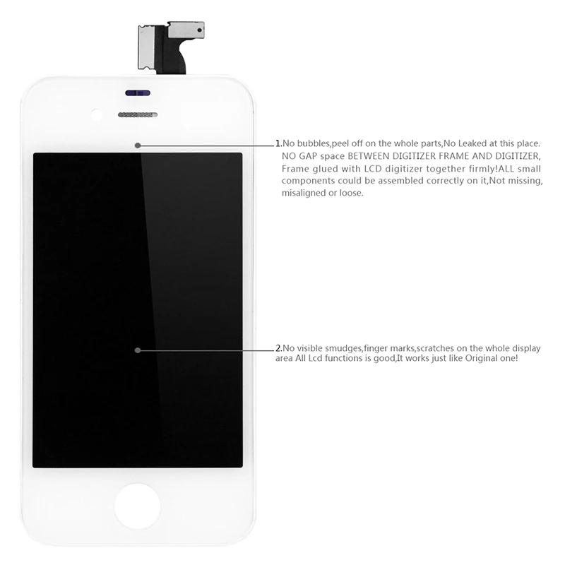 Оптовая продажа 50 шт. ЖК дисплей для iPhone 4s сенсорный экран дигитайзер в сборе