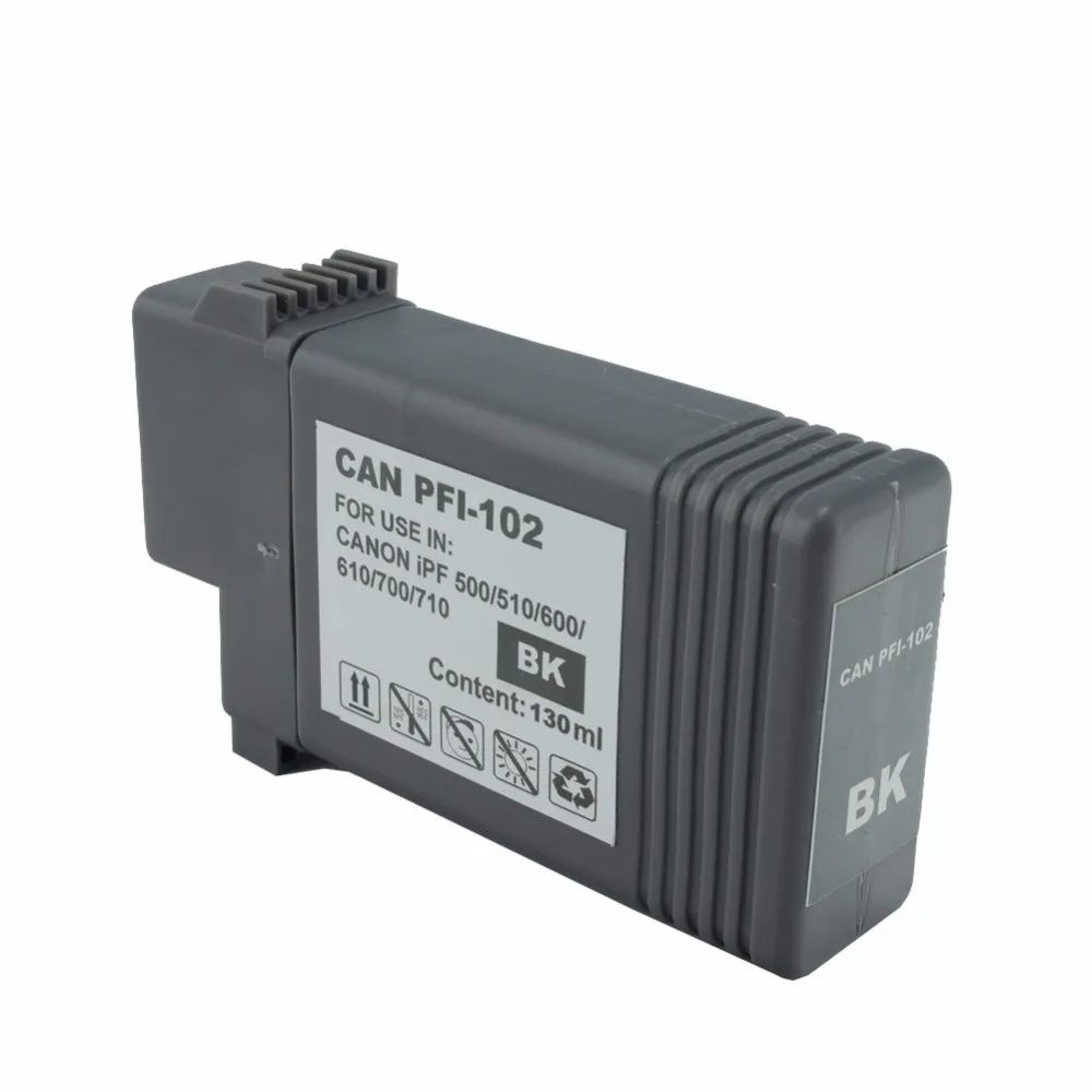 JH PFI-102 многоразовые картриджи для Canon IPF605/650/655/750/755 чернильный картридж без чипа 130 мл 5 цветов