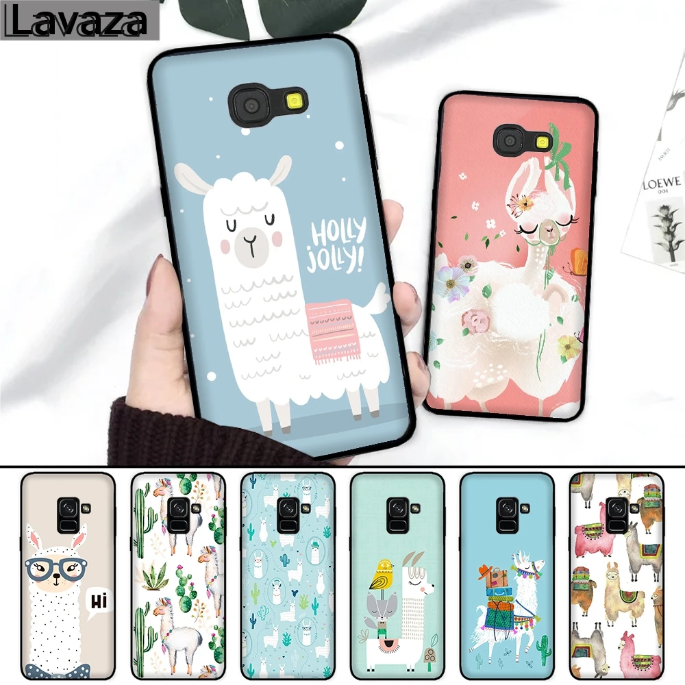 

Lavaza Cute Alpaca Llama Silicone Case for Samsung A3 A5 2016 2017 A6 Plus A7 A8 A9 J6 2018