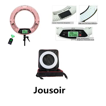 

FE-480II Pink Pro Photograph LED Ring Light + Soft handbag LCD Screen Lamp RC Photographic Lighting 480LED Lights CD50