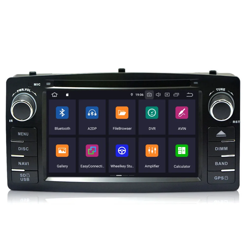 Clearance COIKA Android 9.0 System 2+16G RAM Car Head Unit Stereo For Toyota Corolla E120 BYD F3 Quad Core GPS Navi DVD BT WIFI OBD DVR 4G 1