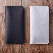 100% men’s Cow leather long wallet handmade wallet genuine leather no lining Vintage style handbag