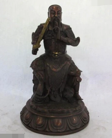 

huij 009137 Chinese Bronze Carved Taoism famous Xuan Tian Protection God of Emperor Statue
