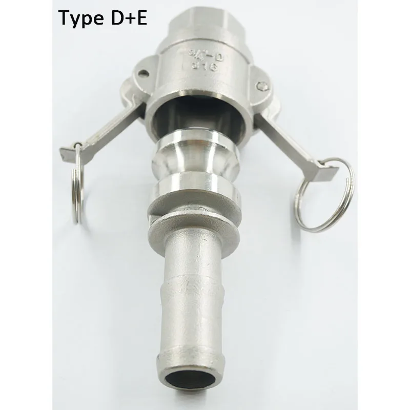 

1 1/2 " Type D+E SS304 Camlock Coupling Stianless Steel 304 Quick Disconnection Coupler BSPT Female thread