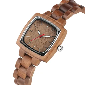 

Simple Coffee Brown Full Wooden Watch for Women Luxury Ladies Natural Wood Bangle Wrist Watch Novel Female Quartz Timepiece Gift