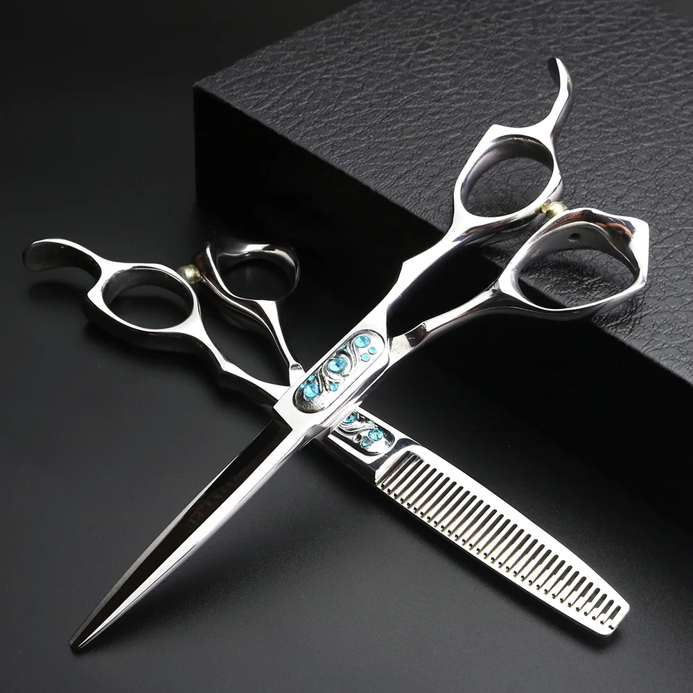 Japan 440C hairdressing tools 6 inch hair scissors free shipping