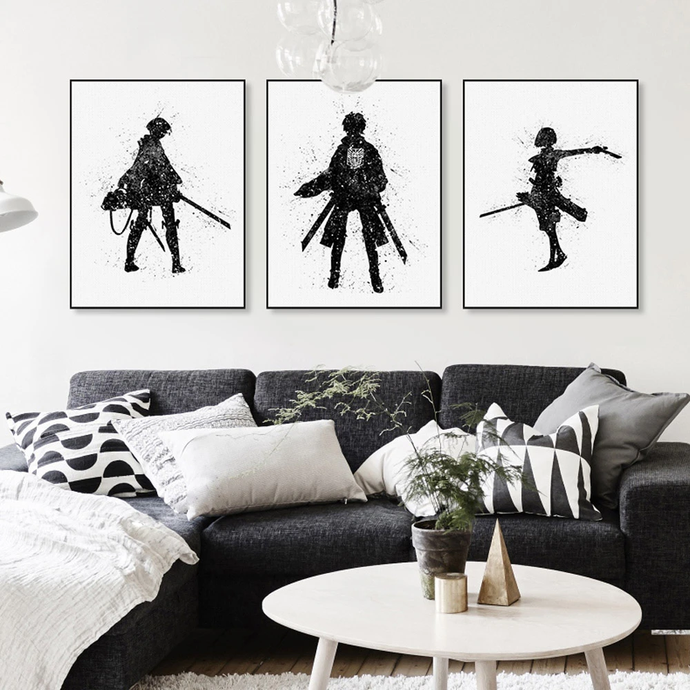 Canvas Art Printed Wall Japanese Animation Attack On Titan Poster Nordic  Watercolor Pictures Painting Kids Room Home Decoration - Painting &  Calligraphy - AliExpress